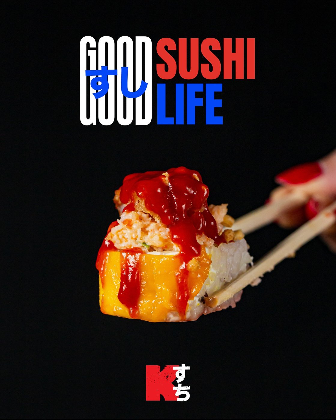 Sushi Kazari con salsa